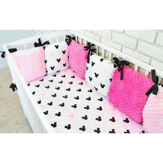 La bebe™ 8 Set Minky Art.110986 Micky Pink Gultas veļas komplekts no 8 daļām
