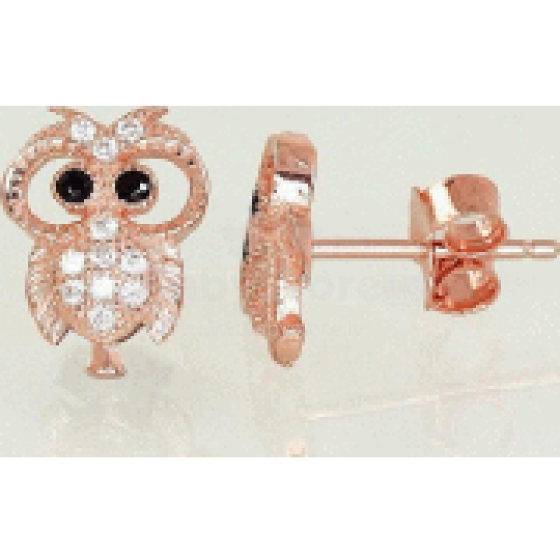 Jewellery Kids Art.2202970_CZ+CZ-BK(RP)  Серебряные серьги-гвоздики