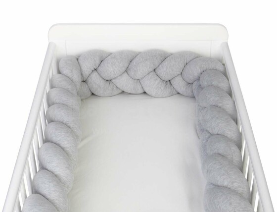 YappyKids Gum Art.111246 Grey Kokvilnas apmalīte bērna gultiņai  240 cm