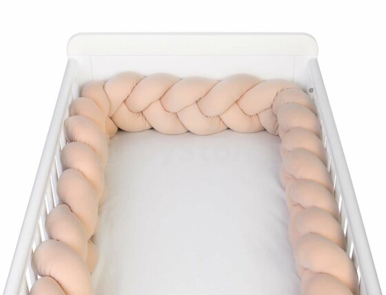 YappyKids Gum Art.111247 Beige  Плетёный бортик-охранка (косичка) для детской кроватки  240 см