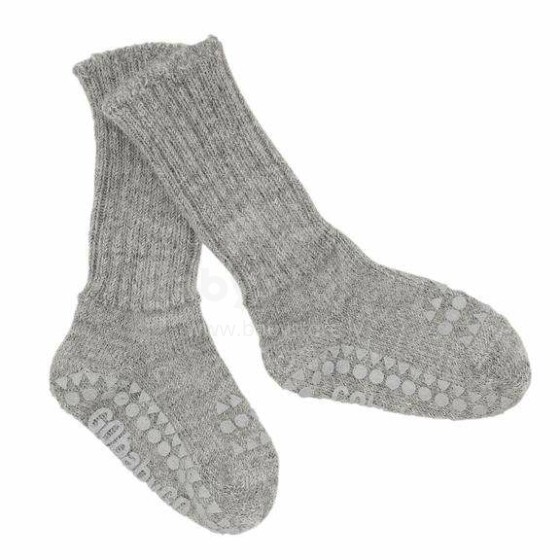 Gobabygo Non-slip Socks Alpaca Art.111326 Grey Melange  Bērnu zeķītes ar ABS  (neslīpas)