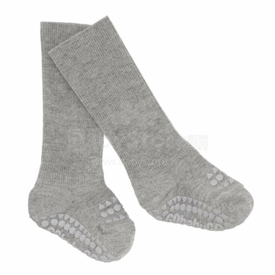 Gobabygo Non-slip Socks Bamboo Art.111328 Grey Melange  Детские носочки с АБС (нескользящие)