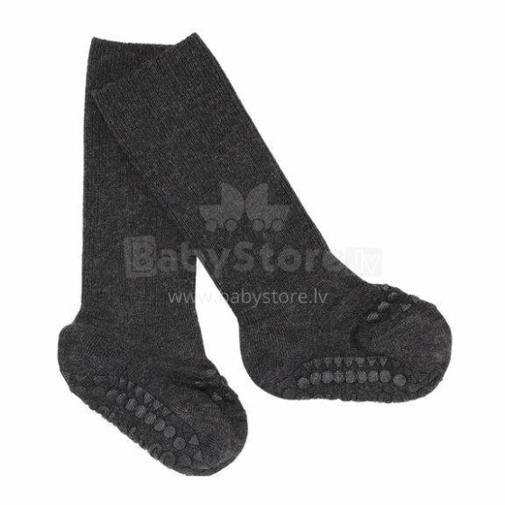 Gobabygo Non-slip Socks Bamboo Art.111329 Dark Grey Melange  Детские носочки с АБС (нескользящие)