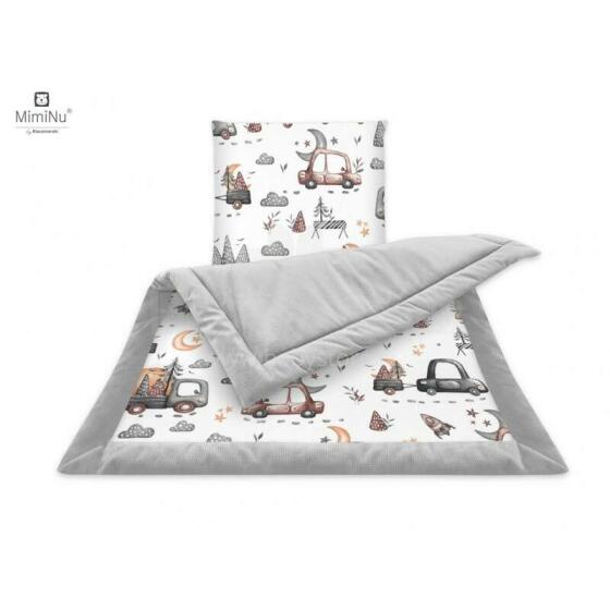 MimiNu Stroller Bedding "S" Samochodziki sedziņa+spilvens 60x70