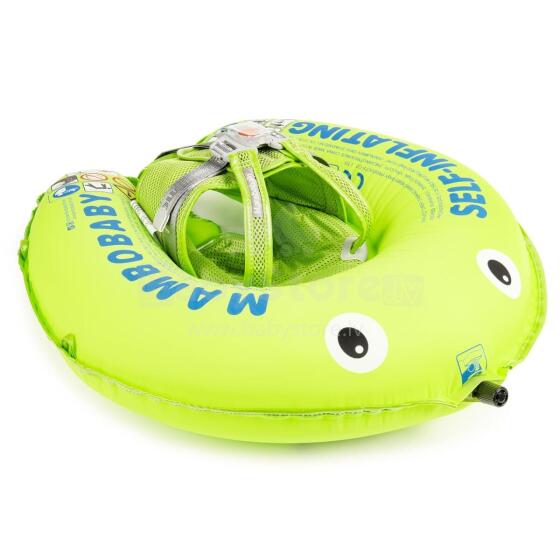 Heccei SelfAir™ Art.111461 Lime Gecko Mambobaby Autom Baby Swimmer Детский надувной плавательный кру  (для купания малышей 3-24 месяцев 6-18кг)