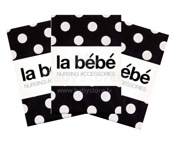 La Bebe™ Set 75x75(3) Art.111734 Dots Комплект детских пеленочек [хлопок/сатин] 75x75cm (3 шт.)