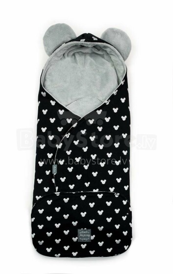 „Flooforbaby Spring Footmuff“ 1112236 „Miki Gray Premium“ lengvas dvipusis antklodės variantas su gaubtu 95x85 cm