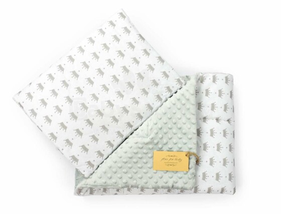 Flooforbaby Set for Stroller Art.112242 Grey Prince Комплект белья  - мягкое двухсторонее одеяло-пледик из микрофибры + подушка