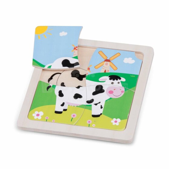 New Classic Toys Mini Puzzle Cow Art.10526 Puitpuzzle lastele