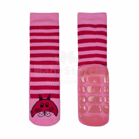 Weri Spezials Art.2010 Owl Детские Носочки антискользящие с резиновыми тормозами (ABS) pink