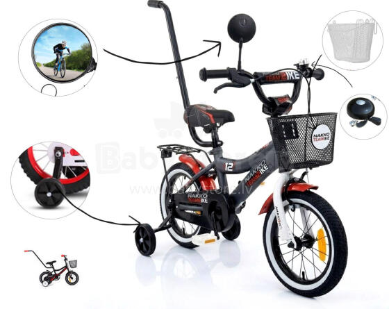 Schumacher Kid Energy Dragon Art.49258 Silver/Orange Bērnu divritenis (velosipēds) ar piepūšamajiem  12 collu riepām