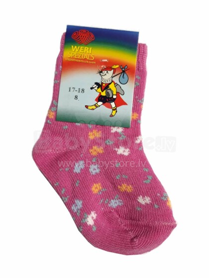 Weri Spezials Art.1001 Baby Socks Pink Flowers