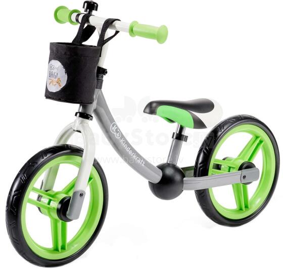 KinderKraft  2WAY Next Art.KKR2WNXGRE00AC Green/Grey Детский велосипед - бегунок с металлической рамой