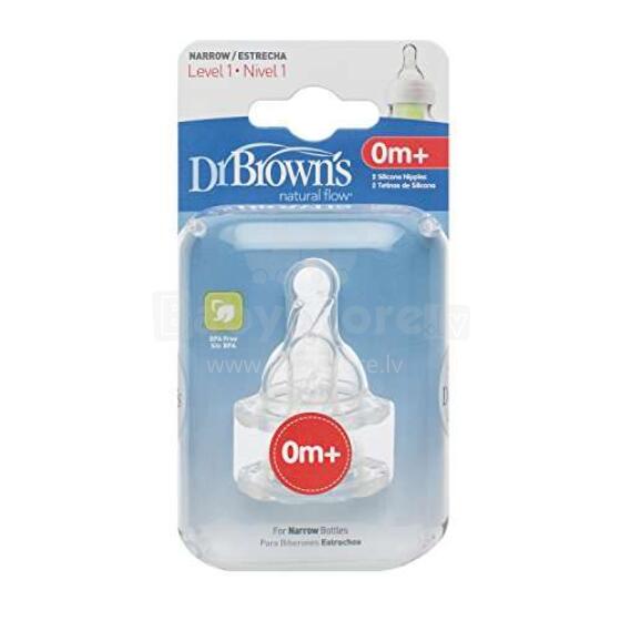 Dr.Browns Wide Neck Art.302-INTL Barošanas pudeļu knupīši  ar regulējamu tecēšanas ātrumu no 0m+ (2 gab.)