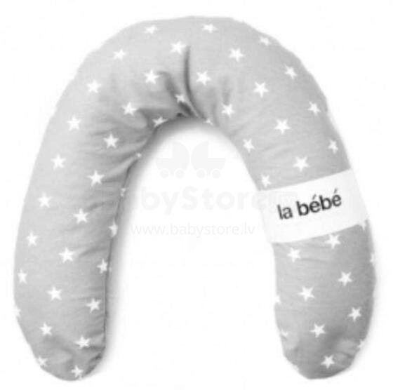 La Bebe™ Rich Cotton Nursing Maternity Pillow Memory Foam Art.113031 Grey&White Stars  Подковка для сна / кормления малыша
