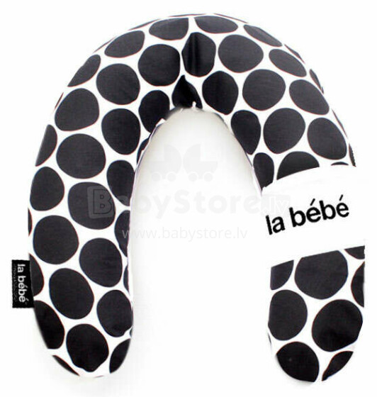 „La Bebe ™“ turtingos medvilnės slaugos motinystės pagalvės atminties putos 113034 „Black Dots Dots“ kūdikio pasagos maitinimas / miego / pasagos pasaga.