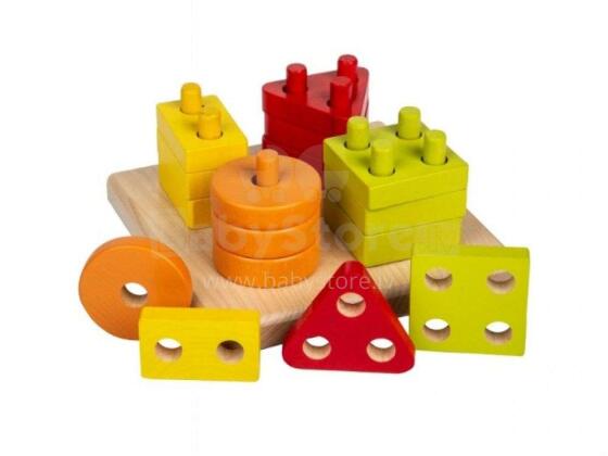 Cubika Wooden Geometric Sorter LSG-3 Art.15344 Развивающая деревянная игрушка 'Геометрические фигуры'