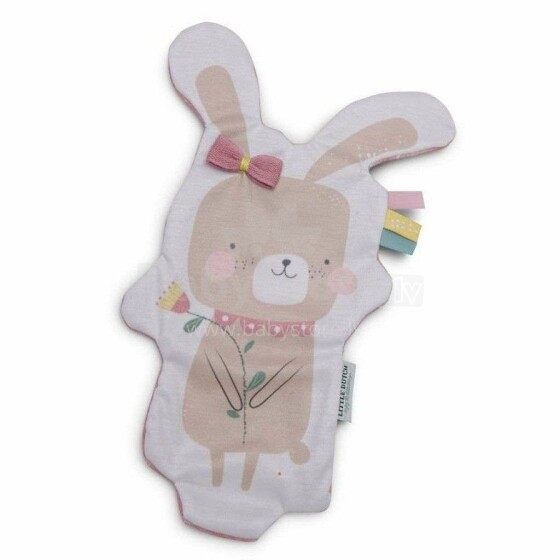 Little Dutch Crinkle Cuddle Cloth Rabbit Art.4500 Pink Mīksta rotaļlieta - Miega lupatiņa