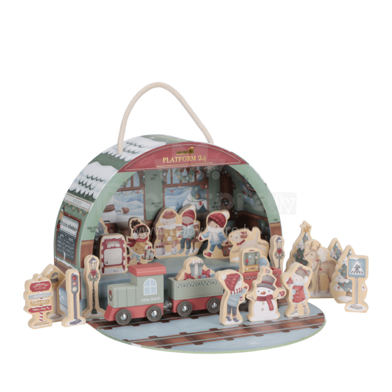 Little Dutch Advent Calendar – Train Track Scene Art.4880 Wooden Train Advent Calendar