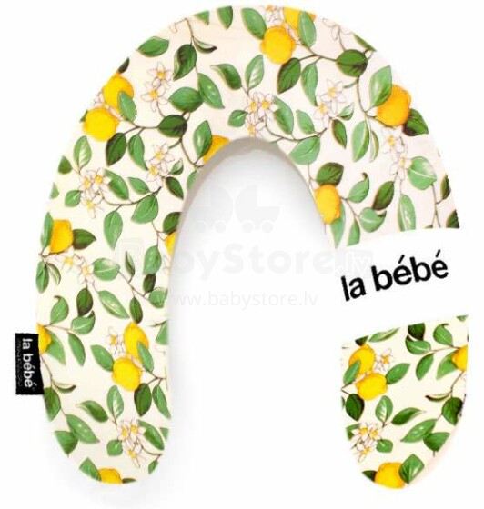 La Bebe™ Rich Cotton Nursing Maternity Pillow Memory Foam Art.113570 Lemon Tree, Pillow with memory foam filling, 30x104 cm
