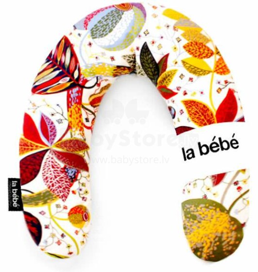 La Bebe™ Rich Cotton Nursing Maternity Pillow Memory Foam Art.113571 Red Leaf Fall Imetamis, magamispadi