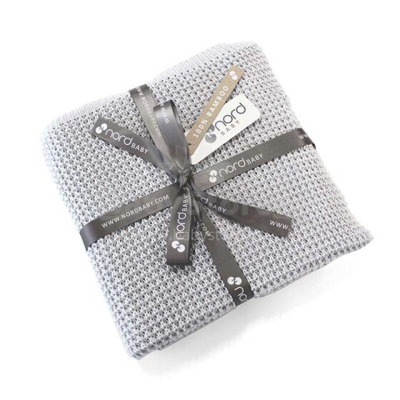 NordBaby Waffle Blanket Art.205678 Cloud Grey   Dabīgas plediņš bērniem no bambusa, 70x100cm
