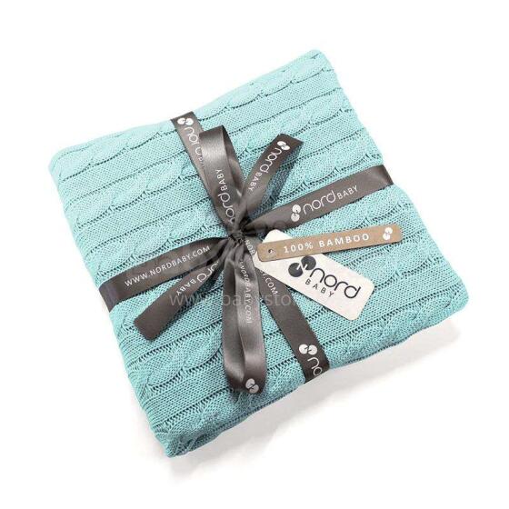 NordBaby Knitted Blanket Art.205679 Blue Haze  Dabīgas plediņš bērniem no bambusa, 70x100cm
