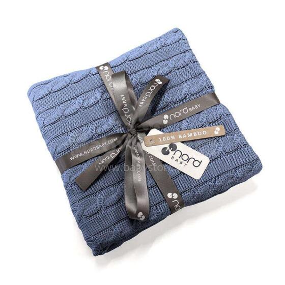 NordBaby Knitted Blanket Art.205681 China Blue  Dabīgas plediņš bērniem no bambusa, 70x100cm