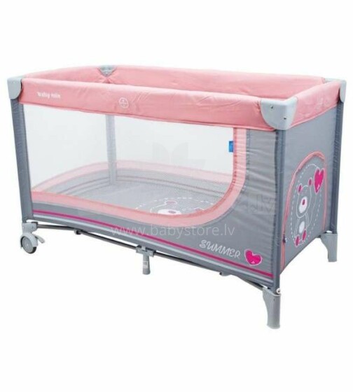 Складная кроватка TEDDY pink BabyMix 8052-196