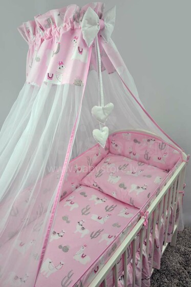 Ankras LAMA Pink Art.114116 Bērnu gultiņas aizsargapmale 360 cm