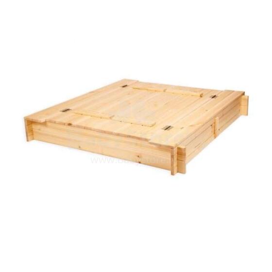 Folkland Art.114325 Natural Sandbox with cover 120cmx120cmx20cm