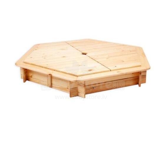 Folkland Art.114244 Natural Sandbox with cover 130cmx130cmx20cm
