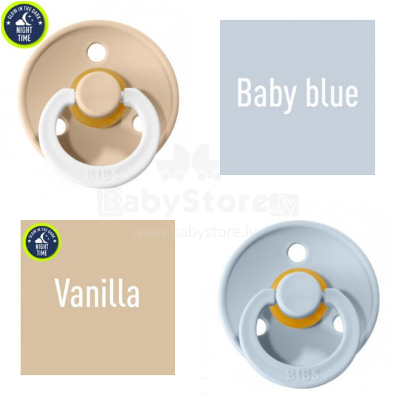 Bibs Colour Art.114028 Пустышка (соска) из 100% натурального каучука-форма вишенка 0-6мес.(2 шт.)