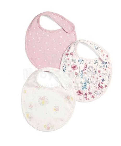 Mamas&Papas Bib Pink Art.114663 Детский слюнявчик из натурального хлопка,3 шт.