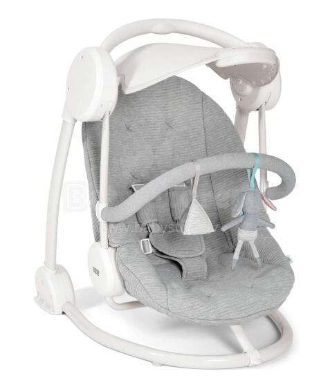 Mamas&Papas  Grey Melange Art.114666 Šūpuļkrēsls ar regulējamo ātrumu, mūziku un rotaļlietu loku