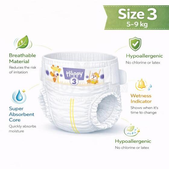 Happy Midi Baby diapers 3 size from 5-9 kg, 1 pc.