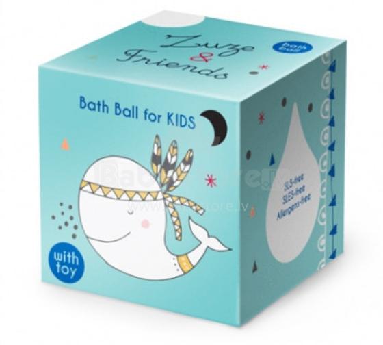 Zuze and Friends  Wale  Art.115637 Blueberry bērnu vannas bumba ar rotaļlietu,60g