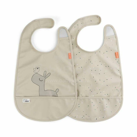 Done by Deer Bib with velcro 2-pack Lalee Sand