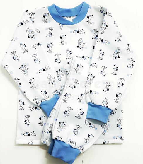Galatex Art.100460 naminiai gyvūnėliai mėlyna šilta Vaikiška medvilninė pižama