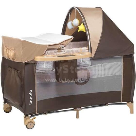 Lionelo Sven Plus  Art.109438 Beige  Манеж-кровать для путешествий, 2 уровня