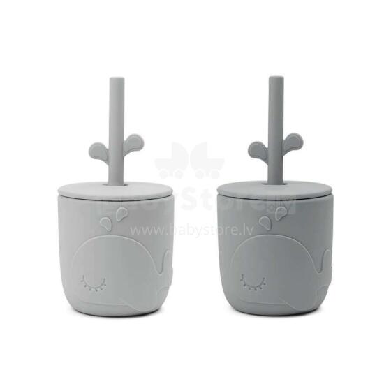 Done by Deer Peekaboo стаканчики с соломинкой 2-pack Wally Grey