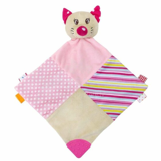 Babymix Plush Cuddly  Art.37192 Pink rožinių žaislų miego audinys su barškučiu