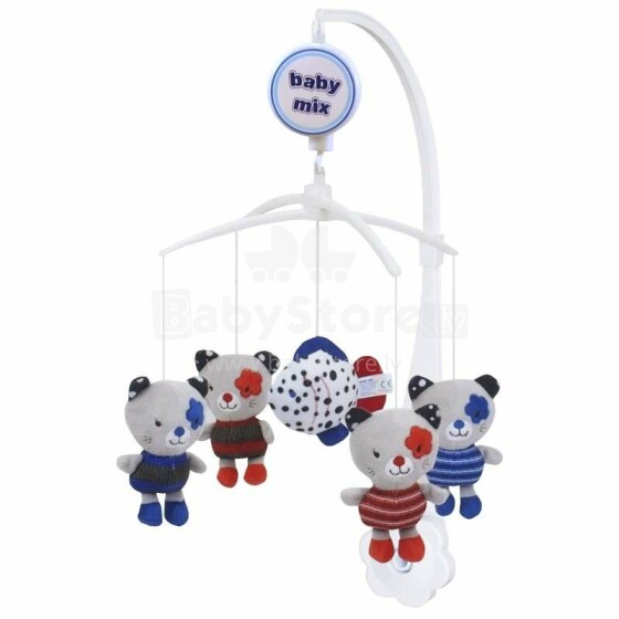 Baby Mix Musical Mobile Art.TK/463M Muzikālais karuselis ar plīša mantiņām