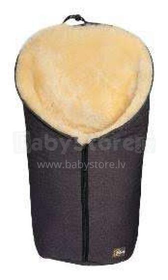 Fillikid Lambskin Footmuff Elbrus Art.94100-97 Darkgrey Melange Guļammaiss ar dabisku jērādu ratiem 80 x 45 cm