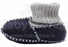 Fillikid Baby Lammfell Art.B60-01-19 / 20 Jūrų kūdikių bateliai 100% avių vilna