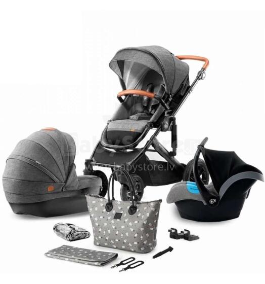 KinderKraft Prime Grey 3 in1 Art.KKWPRIMGRMB300 Universālie rati 3 in1
