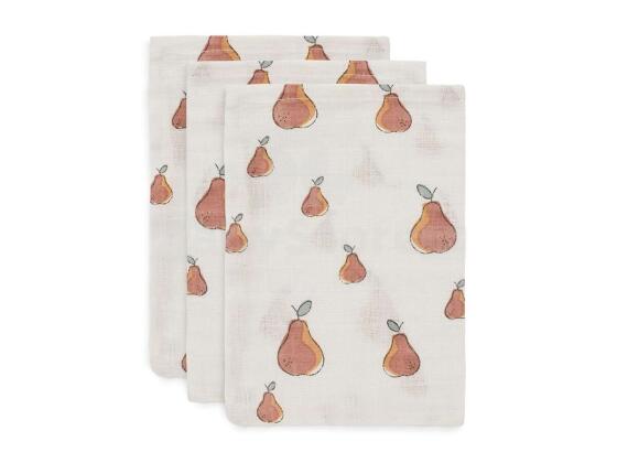 Jollein Muslin Pear  Art.536-848-66031 Augstākās kvalitātes muslina  autiņš sejai, 3 gb. (15x21 cm)