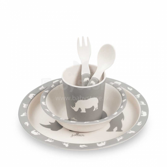 Jollein Dinner Set Safari Stone Grey Art.705-001-65200 ēšanas piederumu komplekts