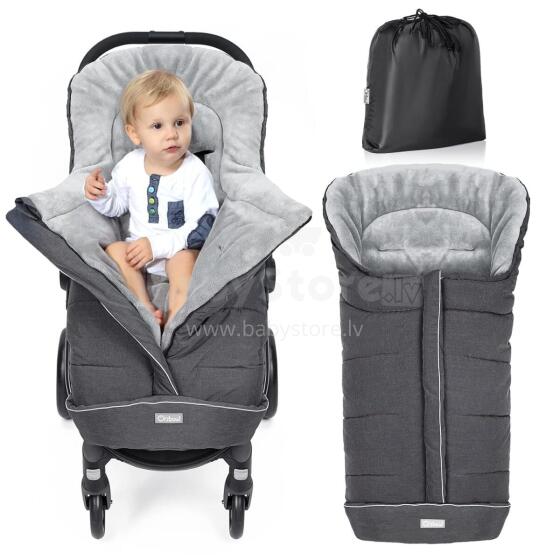 Bebe Basic Footmuff Universal Art.116586 Dark Grey Детский зимний конверт в коляску/автокресло