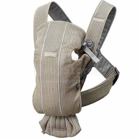 „Babybjorn Baby Carrier Mini Mesh Art.021002 Greige“ kengūros krepšys aktyviems tėvams ilgiems žygiams nuo 3,5 iki 11 kg